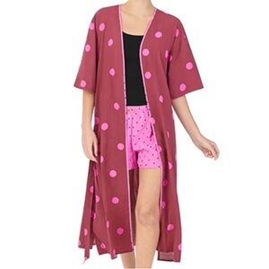 Fuchsia and Pink Polka Dot Robe